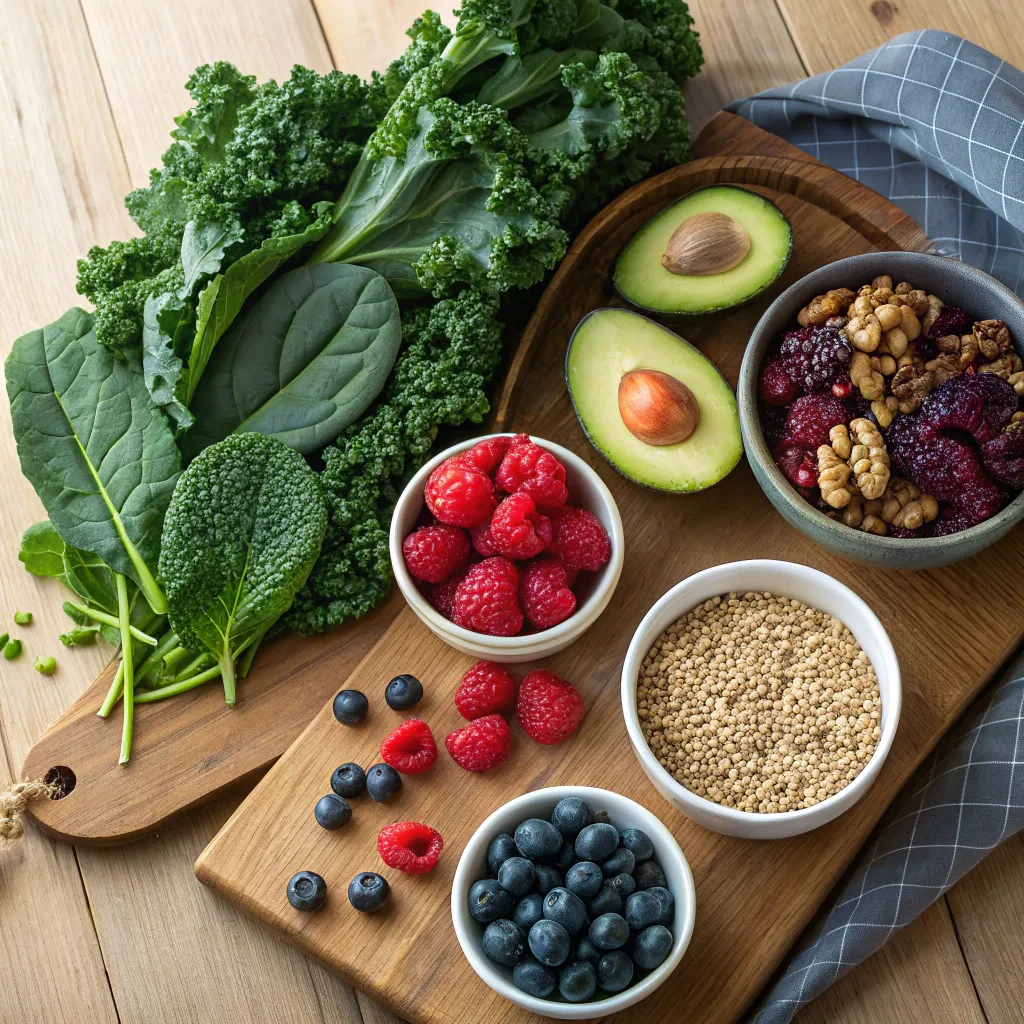 Fresh ingredients for superfood cooking